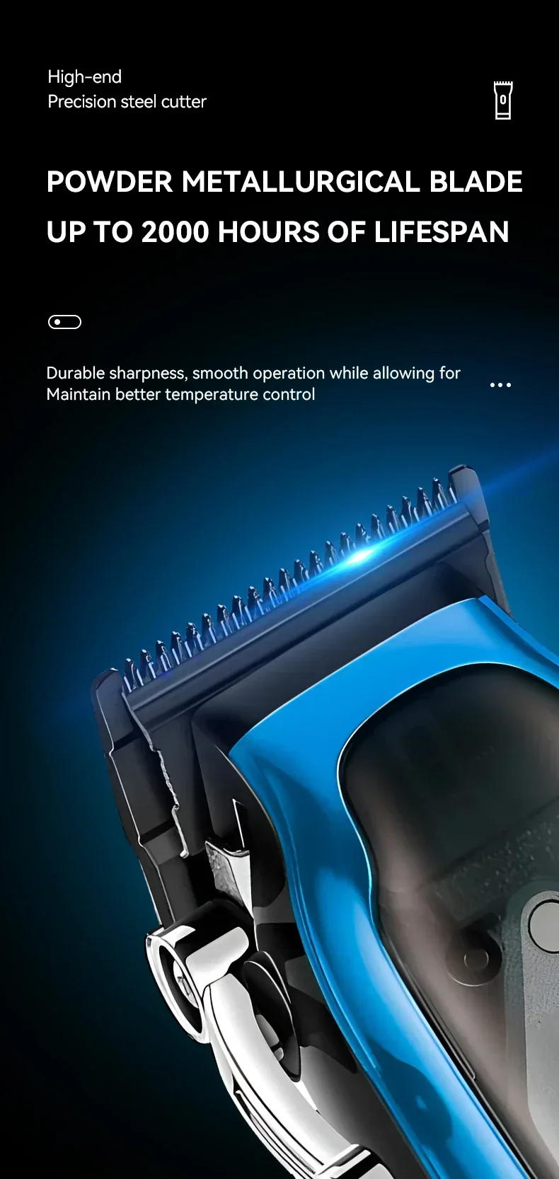 Description Picture 4 of itemOriginal Kemei Professional Cordless Hair Clipper For Men Adjustable Electric Hair Trimmer Beard Haircut Rechargeable Machine