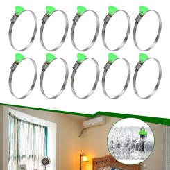 10pcs Adjustable Hose Clamps 304 Stainless Steel Hoop 90mm-110mm Screw Band Car Fuel Pipe Clips Worm Gear Clip Fixed Tools