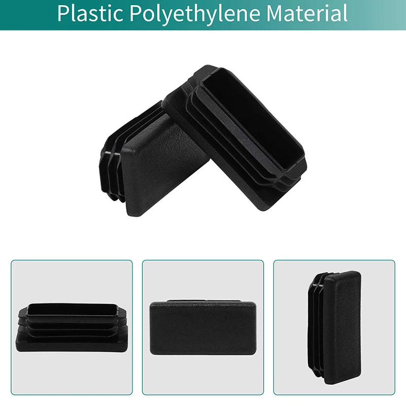 Description Picture 5 of item8Pcs Rectangular Rubber Tube Plug PVC Black Suitable for Water Steel Pipes Home Furniture Table Chair
