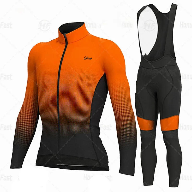 Description Picture 4 of itemSALEXO Team Autumn Cycling Jersey Set MenLong Sleeves Cycling Clothing MTB Maillot Ropa Ciclismo Bike Uniform Cycling Bib Tights