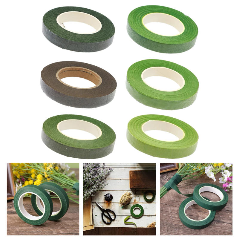 Description Picture 2 of itemProfessional Grade Floral Stem Tape 30 Yard 12MM Width Green and Brown Perfect for Flower Wrapping and Decoration