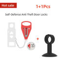 Security Portable Door Lock Latch No Drill Manual Hotel Room Devices For Add Security Holes Removable For Travel Safety