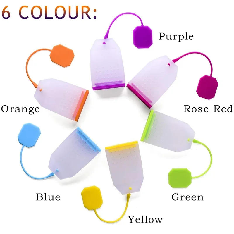 Description Picture 4 of itemFood-grade Silicone Tea Bags Colorful Style Strainers Herbal Loose Tea Infusers Filters Scented Teaware Infusers Kitchen Tools