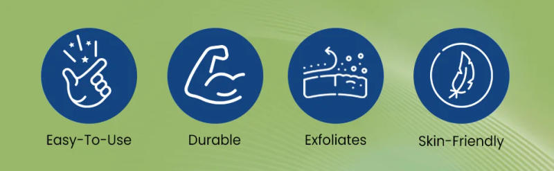 Description Picture 4 of item10pcs Exfoliating Gloves for Smooth Skin - Removes Dead Skin Cells, Bumps, and Ingrown Hairs, Gentle Body Scrub and Shower Glove