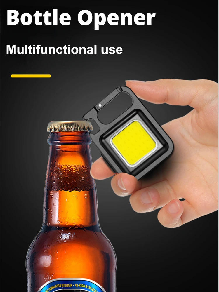 Description Picture 3 of itemUSB Rechargeable Mini COB LED Flashlight Keychain Light With Built-in Battery Outdoor Waterproof Camping Emergency Working Lamp