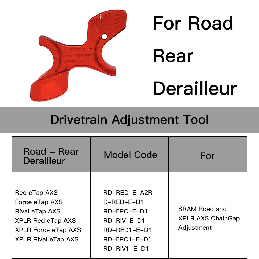 Description Picture 5 of itemFront Rear Derailleur Chaingap Adjustment Guide - Fits MTB XX1 XO1 GX NX AXS&Road bike XPLR RED RIVAL E1 AXS