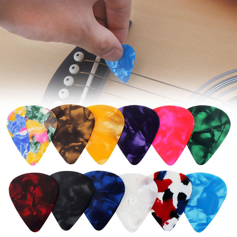 Description Picture 2 of item1pc Colorful Guitar Picks Multi ABS Plectrum Plucked String Instrument Accessories Tool for Acoustic Electric Guitar Bass Lovers