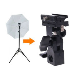 Hot Shoe Swivel Mount Photo Umbrella Holder Bracket B Flash Adapter Light Stand