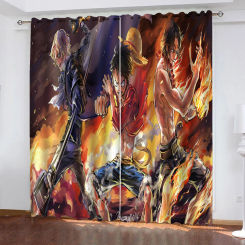 Pirate Monkey D Luffy Blackout Curtain Cartoon Polyester Animated Fashion Suitable Bedroom Kids Home Adult Gifts Room Decoration