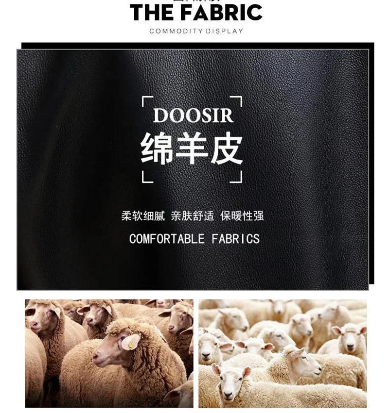 Description Picture 5 of itemGenuine Leather Jacket Men Winter Down Jackets Men's Mid Long Standing Collar Natural Sheepskin Trenchcoat Male Thick Warm Coats