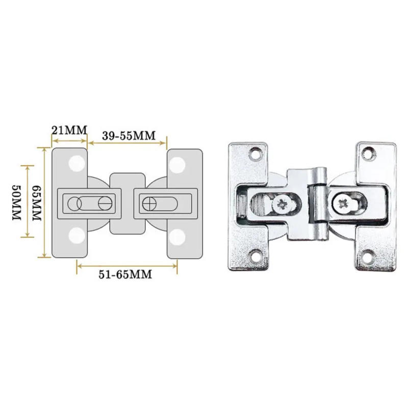 Description Picture 3 of itemZinc Alloy Cabinet Door Flap Invisible 180 Degrees Folding Hinges Self-Supporting  Hinge