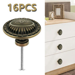 16PCS/Set Cabinet Knobs Pulls Cabinet Knobs Inway Round Drawer Knobs Cabinet Hardware with Screws for Kitchen Bedroom Furniture