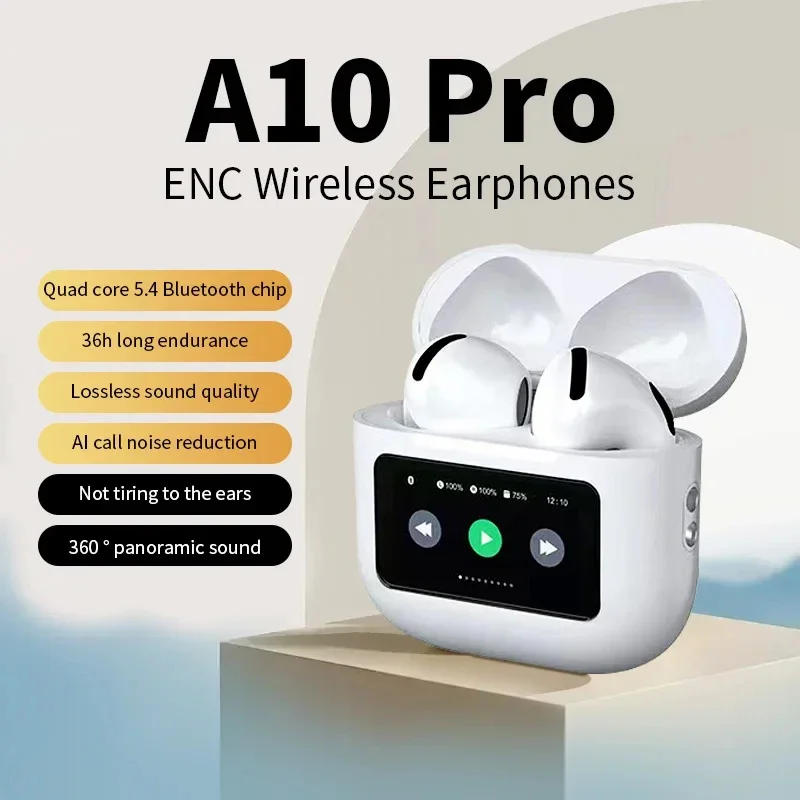 Description Picture 4 of itemA10 Pro ANC Wireless Bluetooth 5.3 Earphones App Noise-canceling Call Headphones Waterproof Sports Gaming Touch Screen Headset