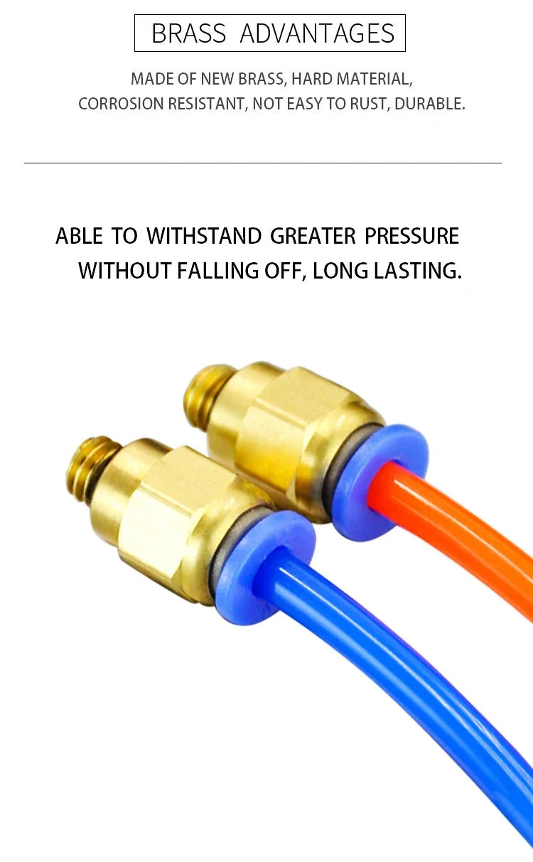 Description Picture 6 of item500PCS Pneumatic Fitting PC4-M6 Quick Release Air Hose Connector Brass Coupling One-Touch Fittings