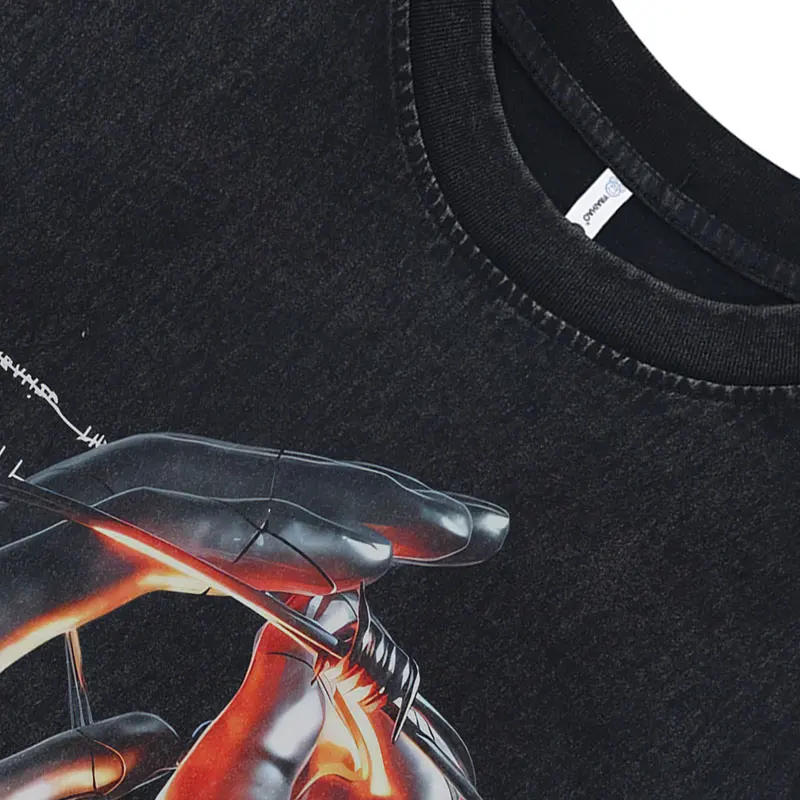 Description Picture 4 of itemVintage Black Tank Tops Streetwear Hip Hop Robot Hand Graphic Print Sleeveless Oversized Tshirt Vest 2024 Harajuku Washed Shirts