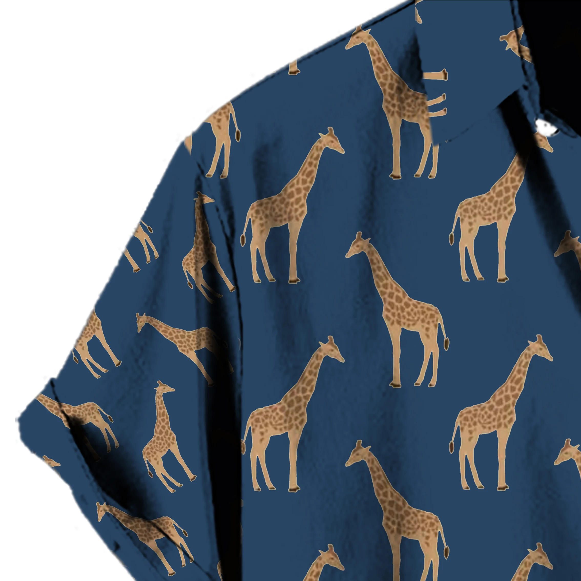 Description Picture 6 of itemGiraffe print short-sleeved shirt, summer men's shirt lapel top, casual fashion, loose and comfortable short-sleeved clothing