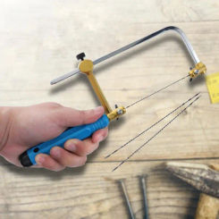 Adjustable Frame Sawbow U-shape Coping Jig Saw for Woodworking Craft Jewelry DIY Hand Tools with Spiral Blades tool