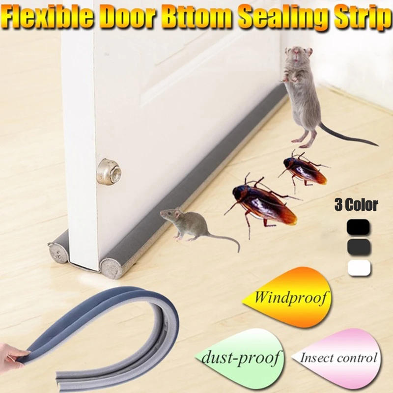Description Picture 2 of itemAbout 90cm Flexible Door Bottom Sealing Strip Sound Proof Noise Reduction Guard Wind Dust