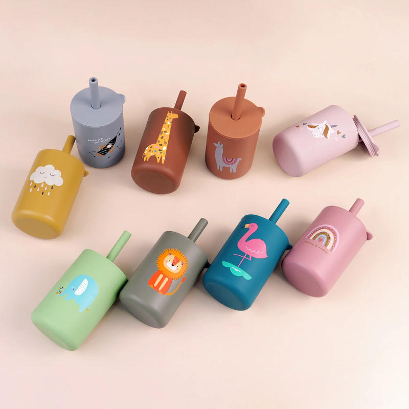 Description Picture 3 of itemTYRY.HU 1Pc Baby Feeding Straw Cup Baby Cartoon Learning Feeding Cup Food Grade Silicone Toddler Water Bottle Tableware BPA Free