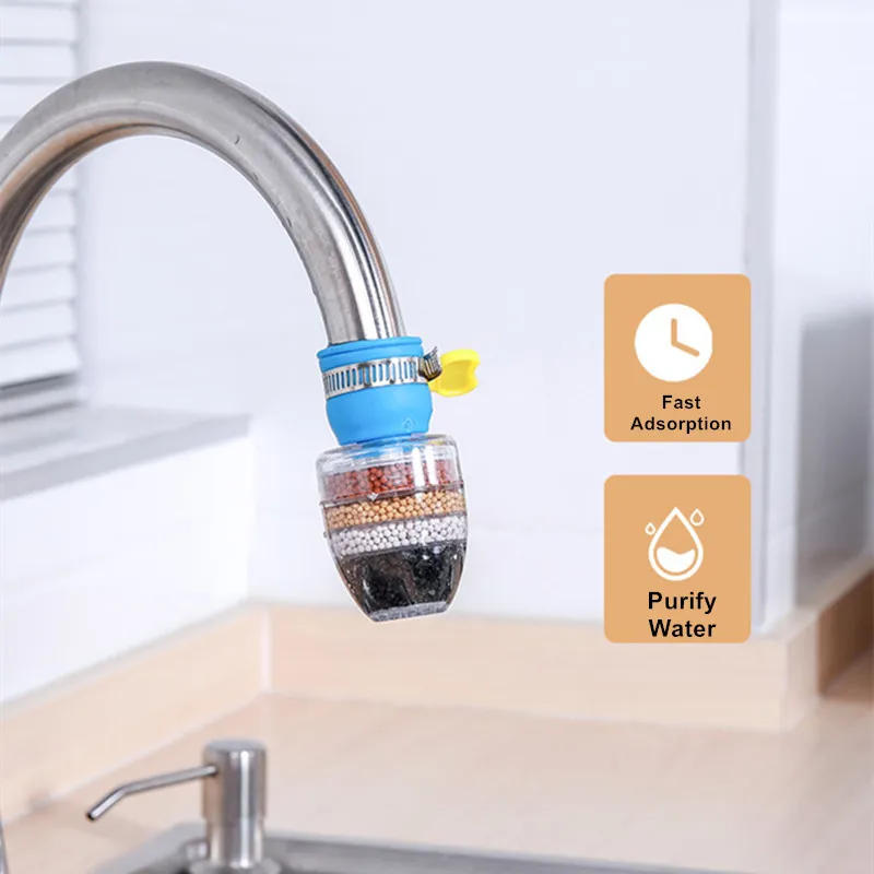 Description Picture 5 of item5-layers Purifier Tap Filter Water Saving Kitchen Faucet Bubbler Activated Carbon Filtration Shower Head Nozzle Cleaning Filters