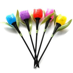 10PCS Outdoor Led Solar Light Tulip Flower Lamp Waterproof Garden Stake Lawn Lights Decor For Yard Outdoor Party Decor