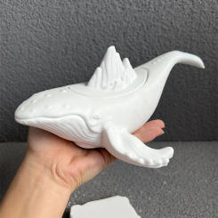 Whale Shape Silicone Flower Pot Molds Storage Box Candle Vessel Cement Desktop Plants Planters Plaster Mold Turtle Mold