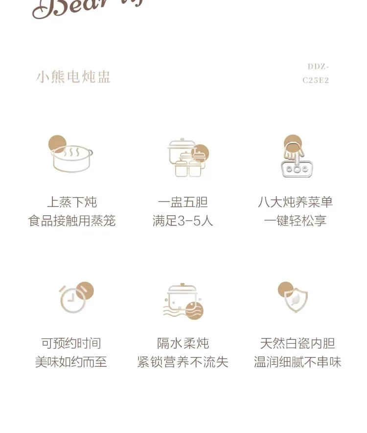 Description Picture 3 of item220V Bear Automatic Ceramic Electric Stew Pot for Home Use Soup Bird Nest Cooking