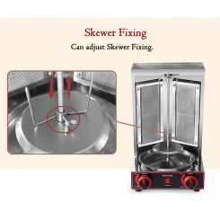 Electric Shawarma Grill Machine Auto Rotating BBQ Meat Kebab Roast Grill Vertical Rotisserie Broiler 2 Heating Pipe