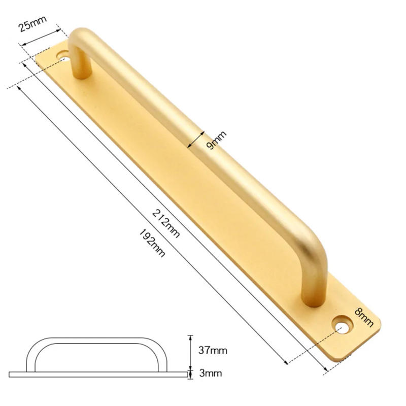 Description Picture 2 of itemNew Aluminum Alloy Sliding Door Handle Pull Push Door Handle With 2 Pc Screw Gate Window Pulls Knob For Gate Toilet Door