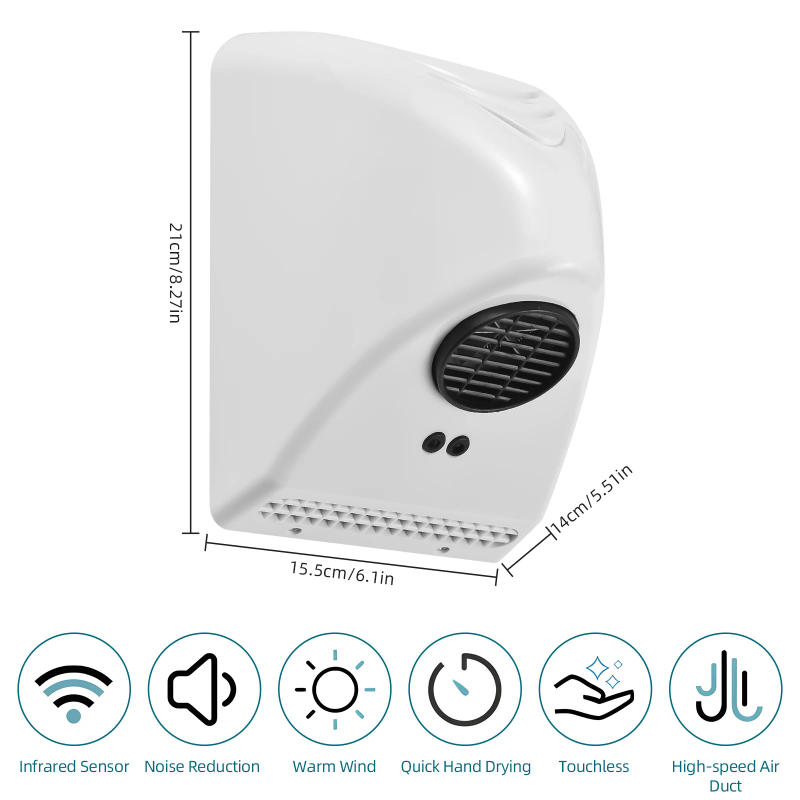 Description Picture 6 of itemHand Dryers for Bathrooms 600W Low Noise Touchless Electric Hand Dryers Automatic Sensor Wall Mounted Type Warm Wind Hand Dryer