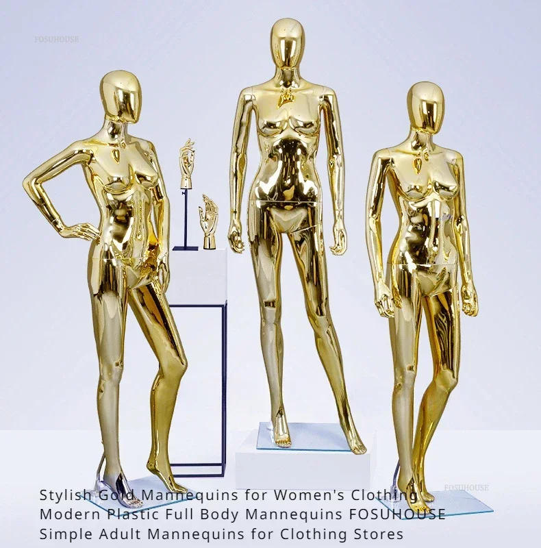 Description Picture 6 of itemModern Gold Mannequins for Women's Clothing Stylish Plastic Full Body Mannequins Simple Adult Mannequins for Clothing Stores L