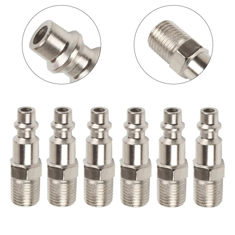 Description Picture 2 of itemAccessories Quick Connector Pneumatic Tools Quick Release Air Hose Fitting Connector For Air Hose Silver 6Pcs Exquisite
