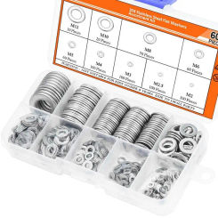 Washer Assortment 600PCS Stainless Steel Washers For Screws 9 Sizes Gasket Fender Flat Washers Anti-Rust Hardware Assortment Kit