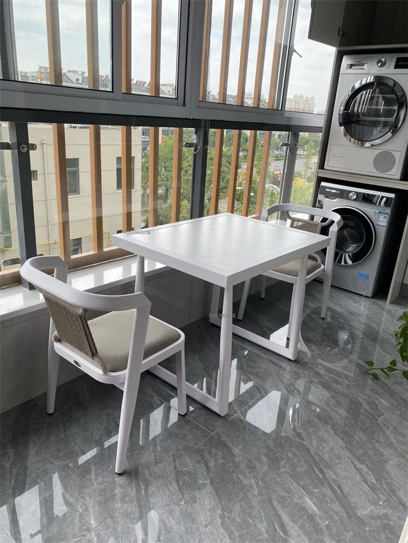 Description Picture 4 of itemModern Outdoor Balcony Chair Small Apartment Tea Table and Chair Home Leisure Patio Garden Chair Dining Table Garden Furniture