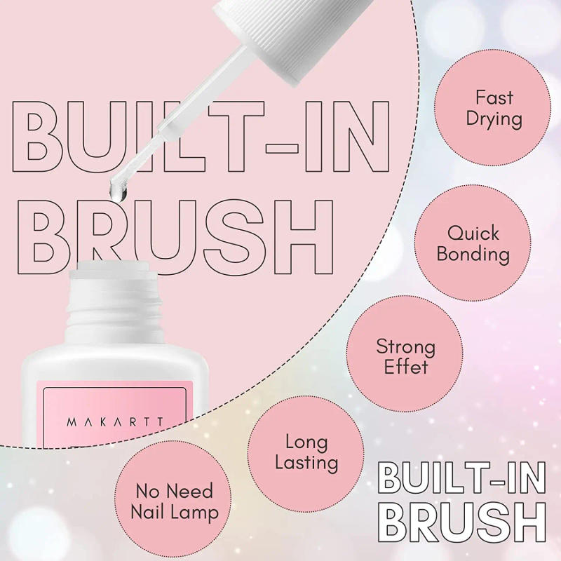 Description Picture 6 of itemMakartt Nail Glue for Acrylic Nails Super Brush on Nail Glue Kit Bond Quickly Artificial Nail Adhesive Glue for Nail Tips
