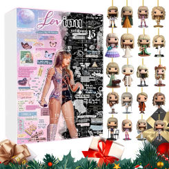 Taylor Advent Calendar 2024 2D Acrylic Hanging Pendant Xmas Countdown Calendar Christmas Tree Decoration for Kids Adults Fans