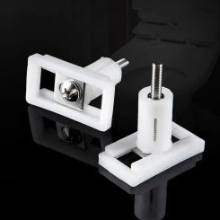 1 Pair Plastic Toilet Lid Hinge Repair Bolts Universal Toilet Seat Cover Plate Replacement Durable Screws Washers Accessories