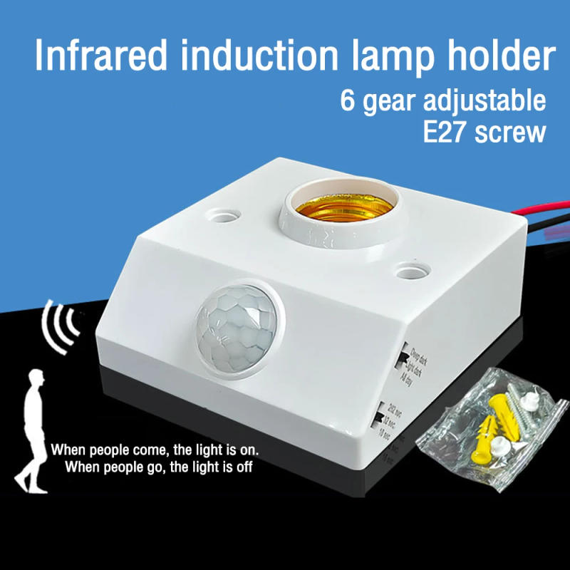 Description Picture 4 of itemAC110-240V LED Automatic Human Body Infrared IR Sensor Lamp Holder LED Bulb Light E27 Base PIR Motion Detector Wall Lamp Holder