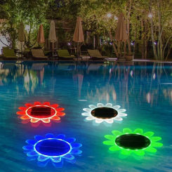 LED Floating Light Waterproof Artificial Lily Flower Night Lamp Pond Pool Garden Fish Tank Fountain Decoration