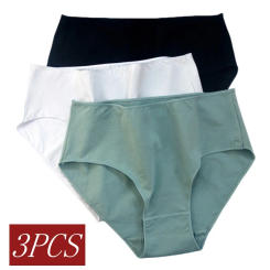 3Pcs/Set Cotton Panties Women High Waist Briefs Seamless Underwear Female Comfort Underpants Solid Color Pantys M-2XL Intimates