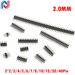 10Pcs/lot Pitch 2.0mm 2.0 Double Row Male 2-40Pin  Breakaway PCB Board Pin Header Connector Strip 2*2/3/4/5/6/7/8/10/12/20/40Pin