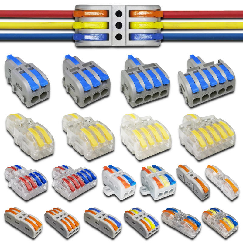 Description Picture 2 of item1 in multiple out Quick Wiring Connector Universal Splitter wiring cable Push-in Combined Butt Home Terminal Block 212 SPL
