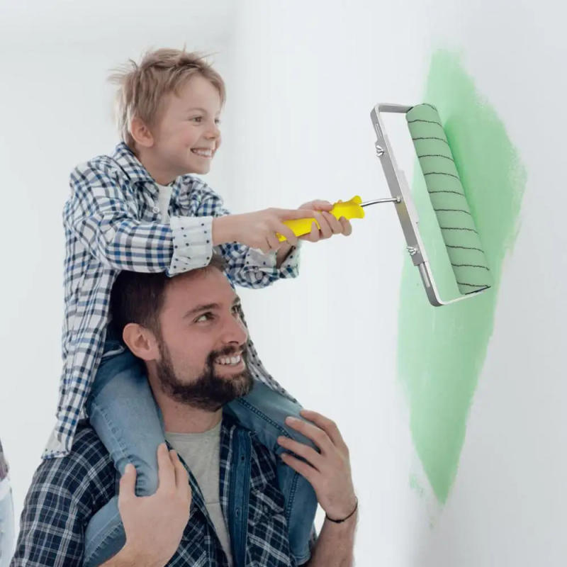 Description Picture 4 of item18 Inch Paint Roller Kit Solid Paint Roller Kit Seamless Ceiling Paint Roller Wide Lightweight Aluminium Alloy Floor Roller For