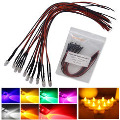 10pcs 5mm Flickering DC5-12V DC Pre-Wired Water Clear Candle Leds Red Yellow Blue Green White Orange Flicker Light Lamp Bulb