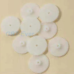 10Pcs 0.5 Modulus Double Layer Gears Multi-Specification White Plastic Gears Tight Fit/Loose Fit Axle Gears DIY Model Making