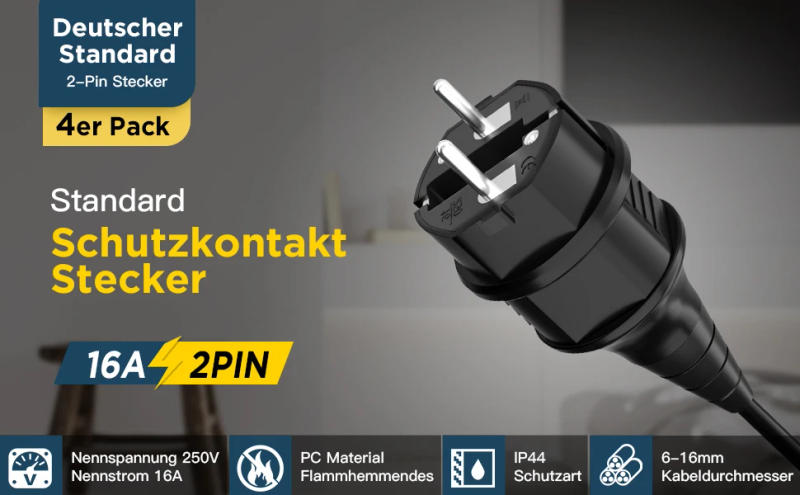 Description Picture 3 of itemEU AC power adapter socket industrial waterproof plug replaceable rewiring Schuko extension cord connector converter 16A 250V