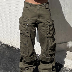 Niche Designers Wear Techwear Style Multi-Pocket Cargo Pants Straight Cleanfit Versatile Couple Drop  Casual
