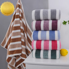 Stripe Kitchen Towels Super Absorbent Soft Solid Color Dish Towels Microfiber Pure Cotton Dish Hand Towel For Bathroom