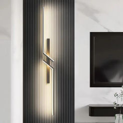 Modern Minimalist LED Long Wall Lamp Creative Bedroom Bedside Lamp Grille Living Room Tv Sofa Background Wall Lamp Lighting