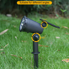 New 9 LED Solar Spotlights Outdoor IP65 Waterproof Brightness Adjustable Spot Light Garden Backyard Driveway Patio Decor Lamp